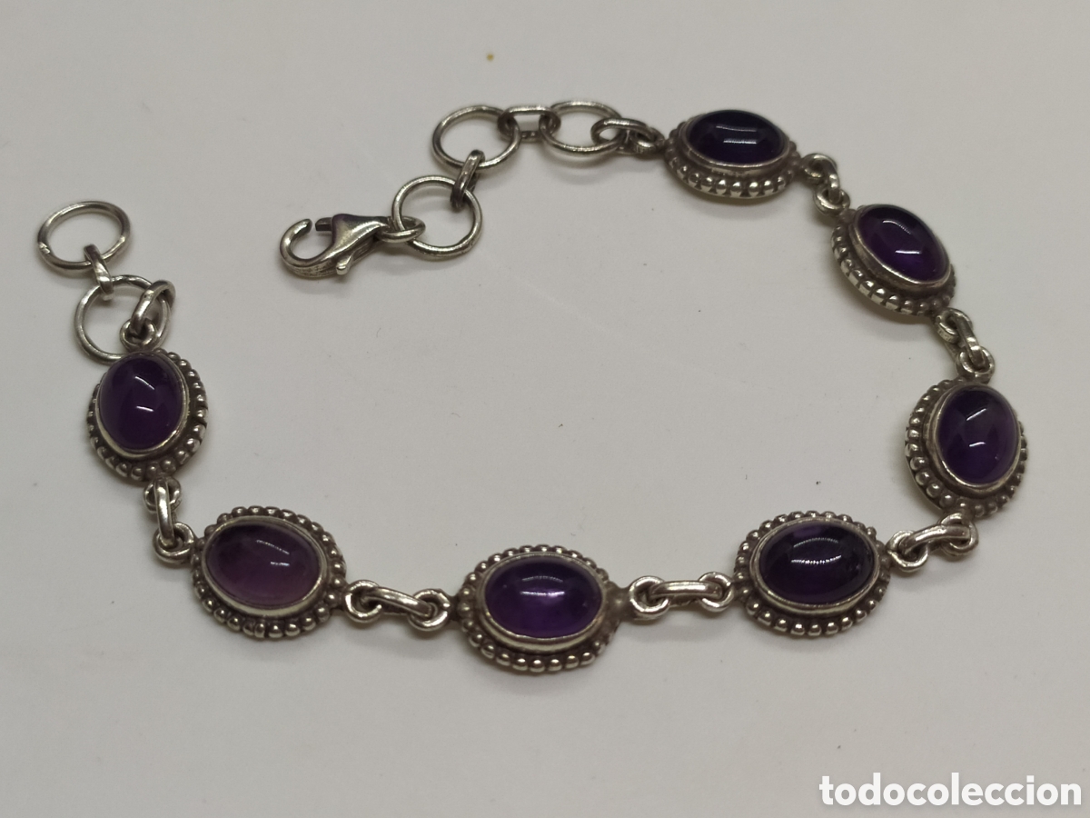 Joyeria: Pulsera de plata y amatista. Plata 925 - Foto 2