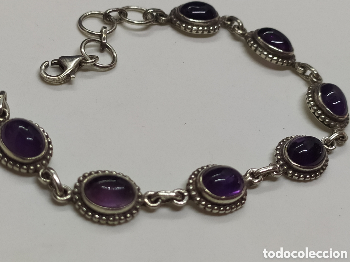 Joyeria: Pulsera de plata y amatista. Plata 925 - Foto 3