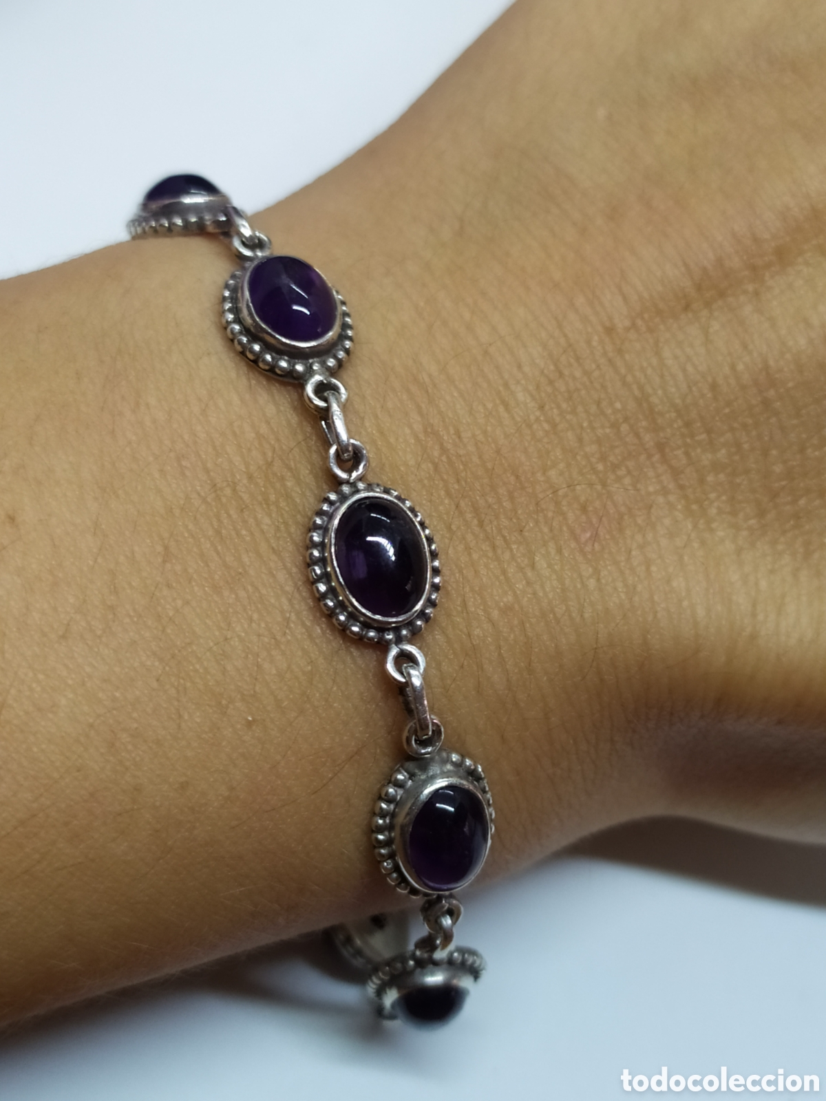 Joyeria: Pulsera de plata y amatista. Plata 925 - Foto 1