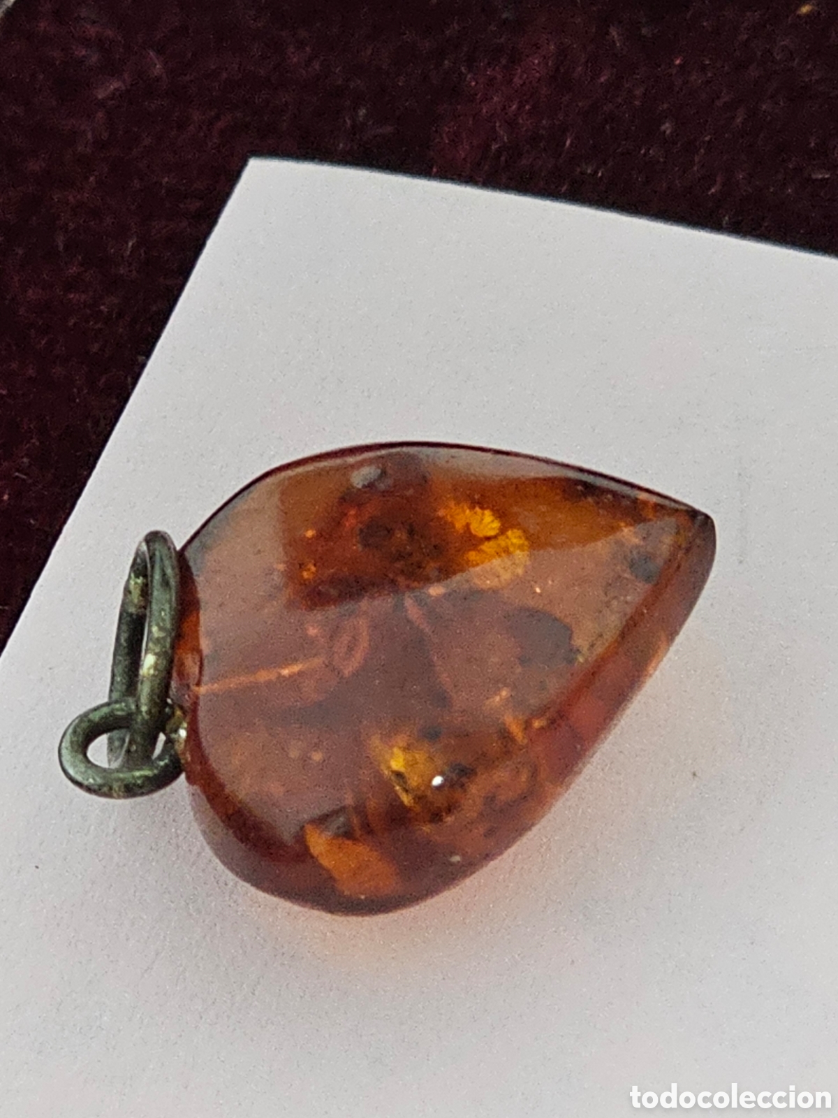 Joyeria: Bonito coraz&oacute;n de &aacute;mbar, colgante. - Foto 2