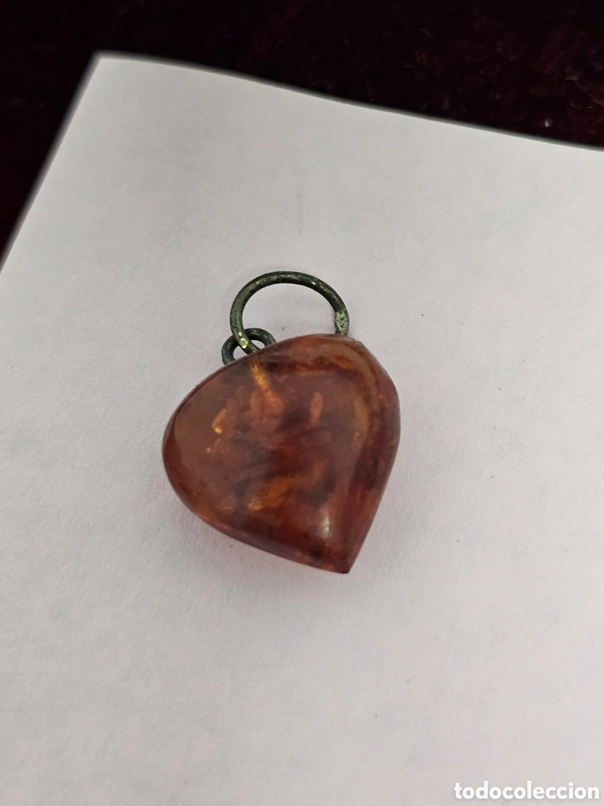 Joyeria: Bonito coraz&oacute;n de &aacute;mbar, colgante. - Foto 3