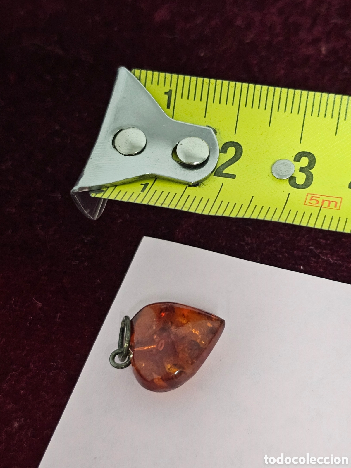 Joyeria: Bonito coraz&oacute;n de &aacute;mbar, colgante. - Foto 4