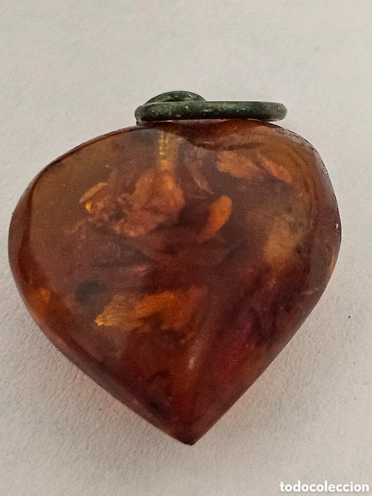 Joyeria: Bonito coraz&oacute;n de &aacute;mbar, colgante. - Foto 6
