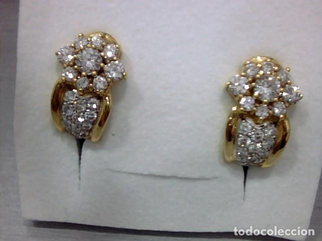 Joyeria: pendientes oro 18 kts con diamantes - Foto 1
