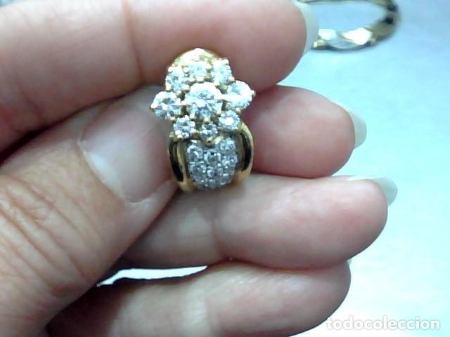 Joyeria: pendientes oro 18 kts con diamantes - Foto 3