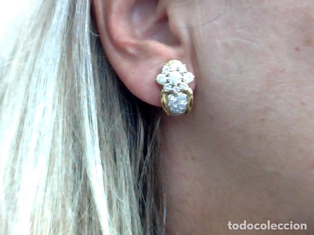 Joyeria: pendientes oro 18 kts con diamantes - Foto 5