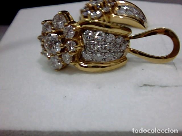 Joyeria: pendientes oro 18 kts con diamantes - Foto 8