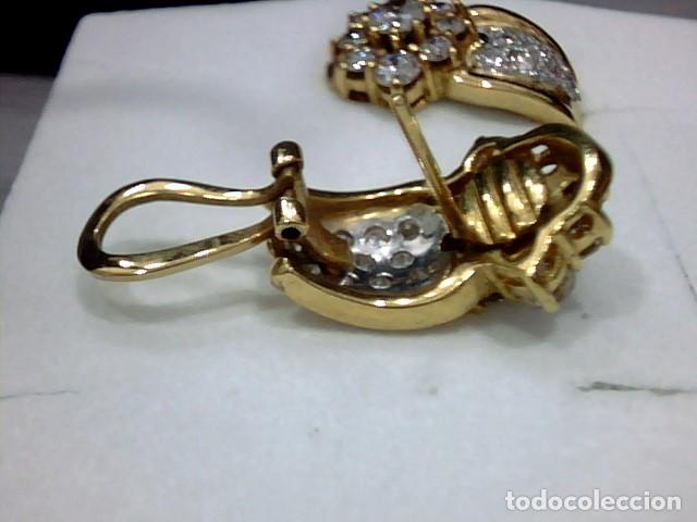 Joyeria: pendientes oro 18 kts con diamantes - Foto 9