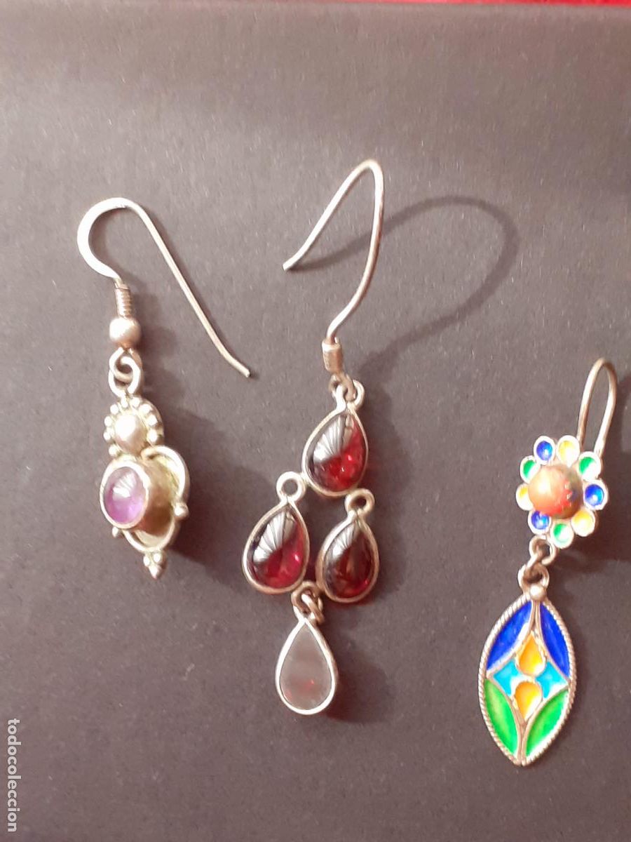 Joyeria: tres pendientes de plata - Foto 1
