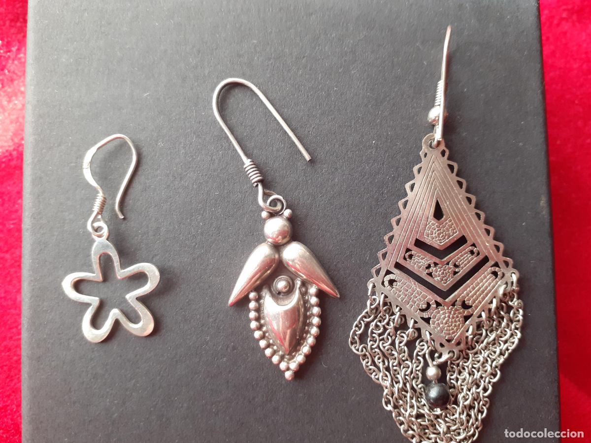 Joyeria: Tres pendientes diferentes de plata - Foto 1