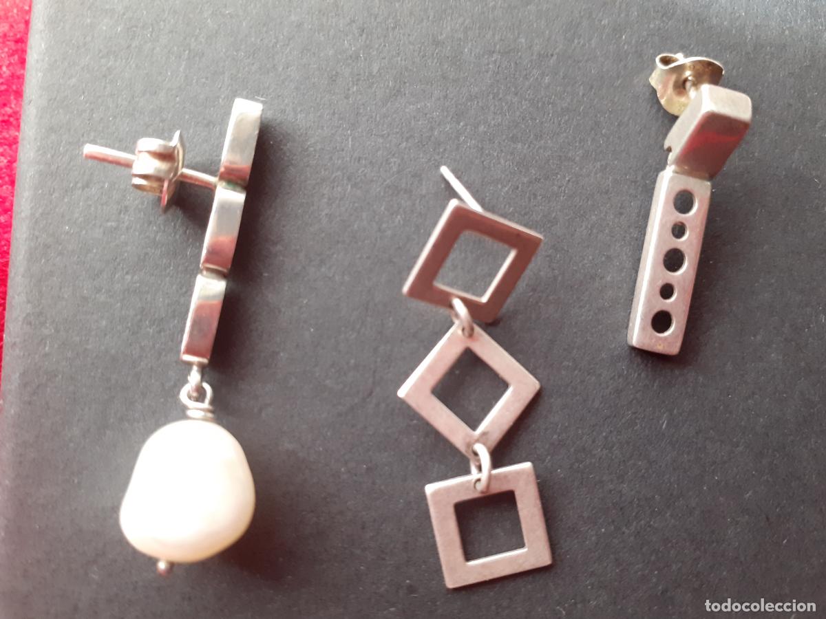 Joyeria: Tres pendientes diferentes de plata - Foto 2