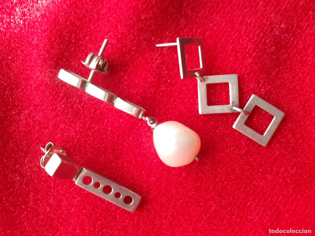 Joyeria: Tres pendientes diferentes de plata - Foto 1