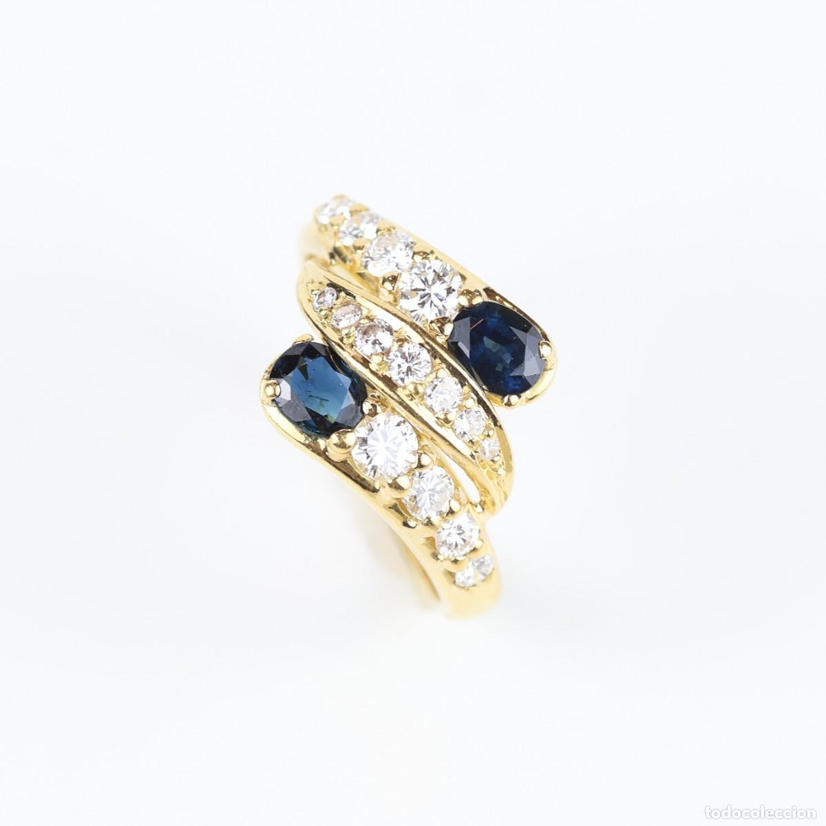 Joyeria: Anillo oro con diamantes y zafiros - Foto 1