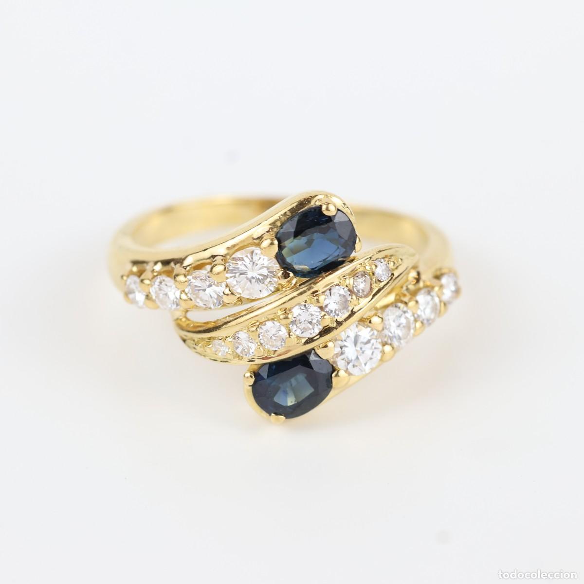 Joyeria: Anillo oro con diamantes y zafiros - Foto 2