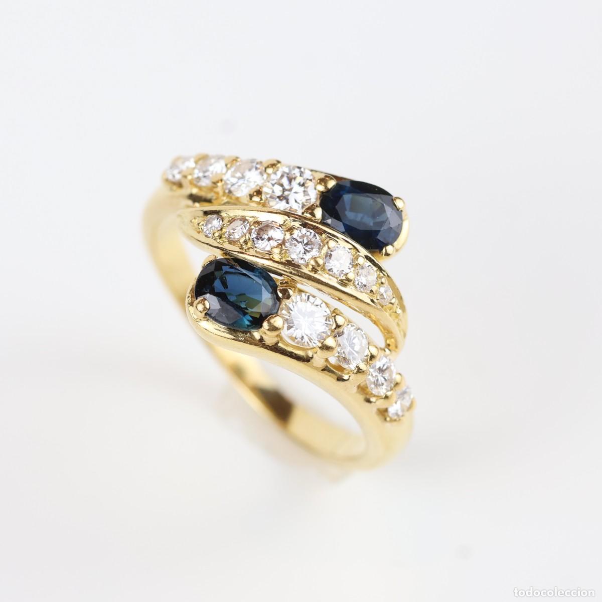 Joyeria: Anillo oro con diamantes y zafiros - Foto 3