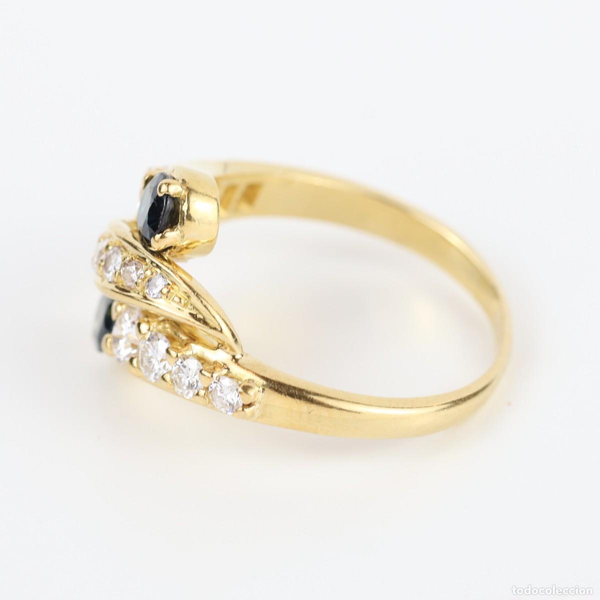 Joyeria: Anillo oro con diamantes y zafiros - Foto 4