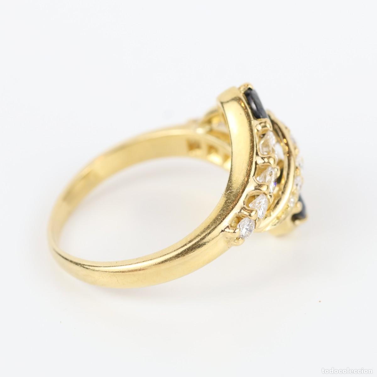 Joyeria: Anillo oro con diamantes y zafiros - Foto 6
