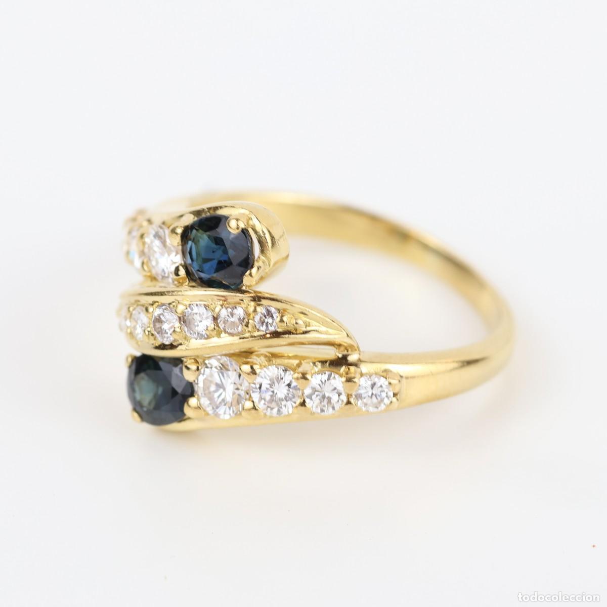 Joyeria: Anillo oro con diamantes y zafiros - Foto 8