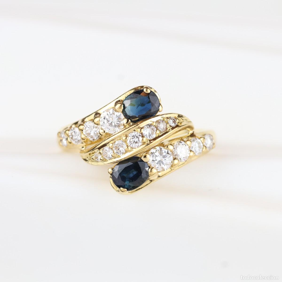 Joyeria: Anillo oro con diamantes y zafiros - Foto 9