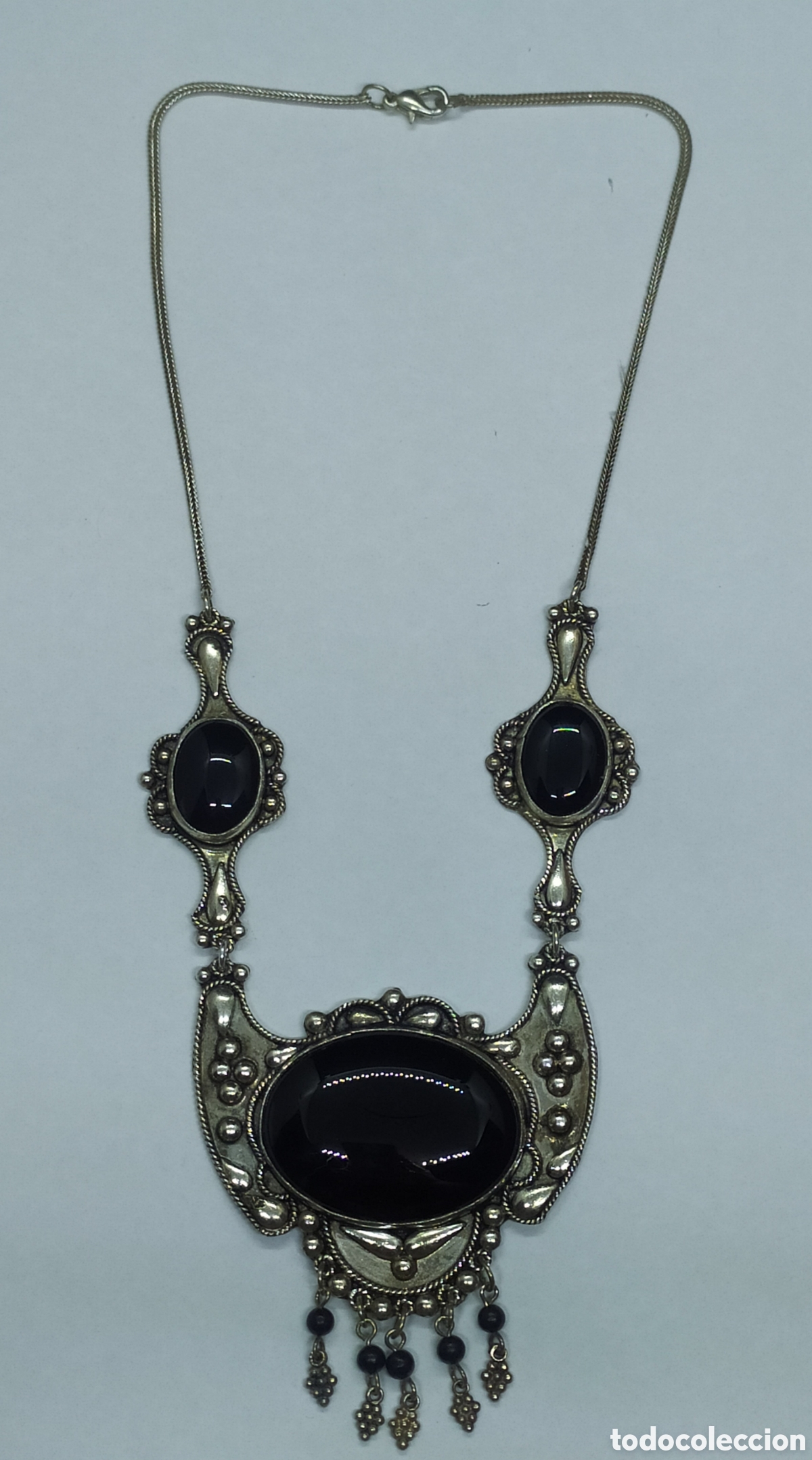 Joyeria: Collar de plata y &oacute;nix. Plata 925. Azabache. Collar g&oacute;tico - Foto 9