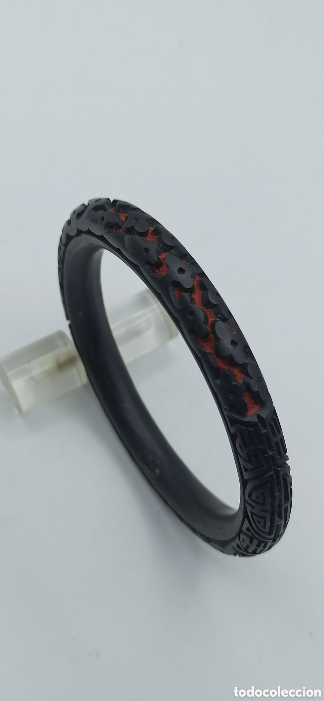 Joyeria: Pulsera Vintage China tallada Cinabrio - Foto 1