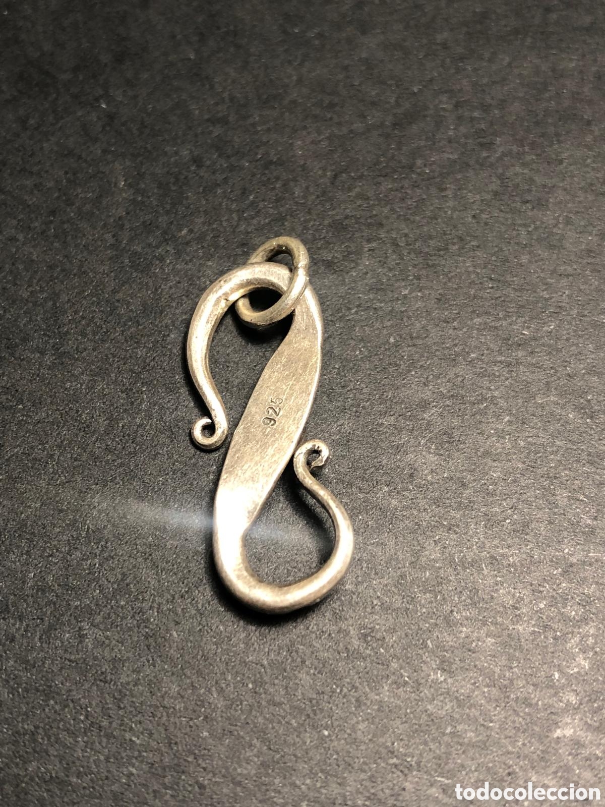 Joyeria: ANTIGUO COLLAR DE PLATA CON PIEDRA NEGRA - Foto 2