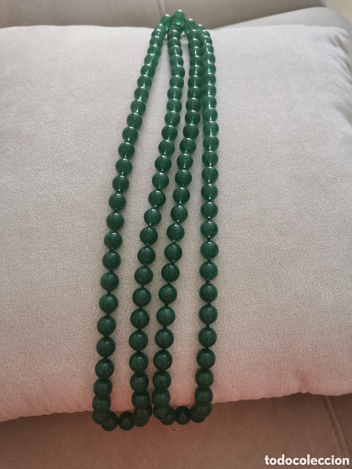 Joyeria: Precioso collar de bolas de cristal verde. - Foto 2