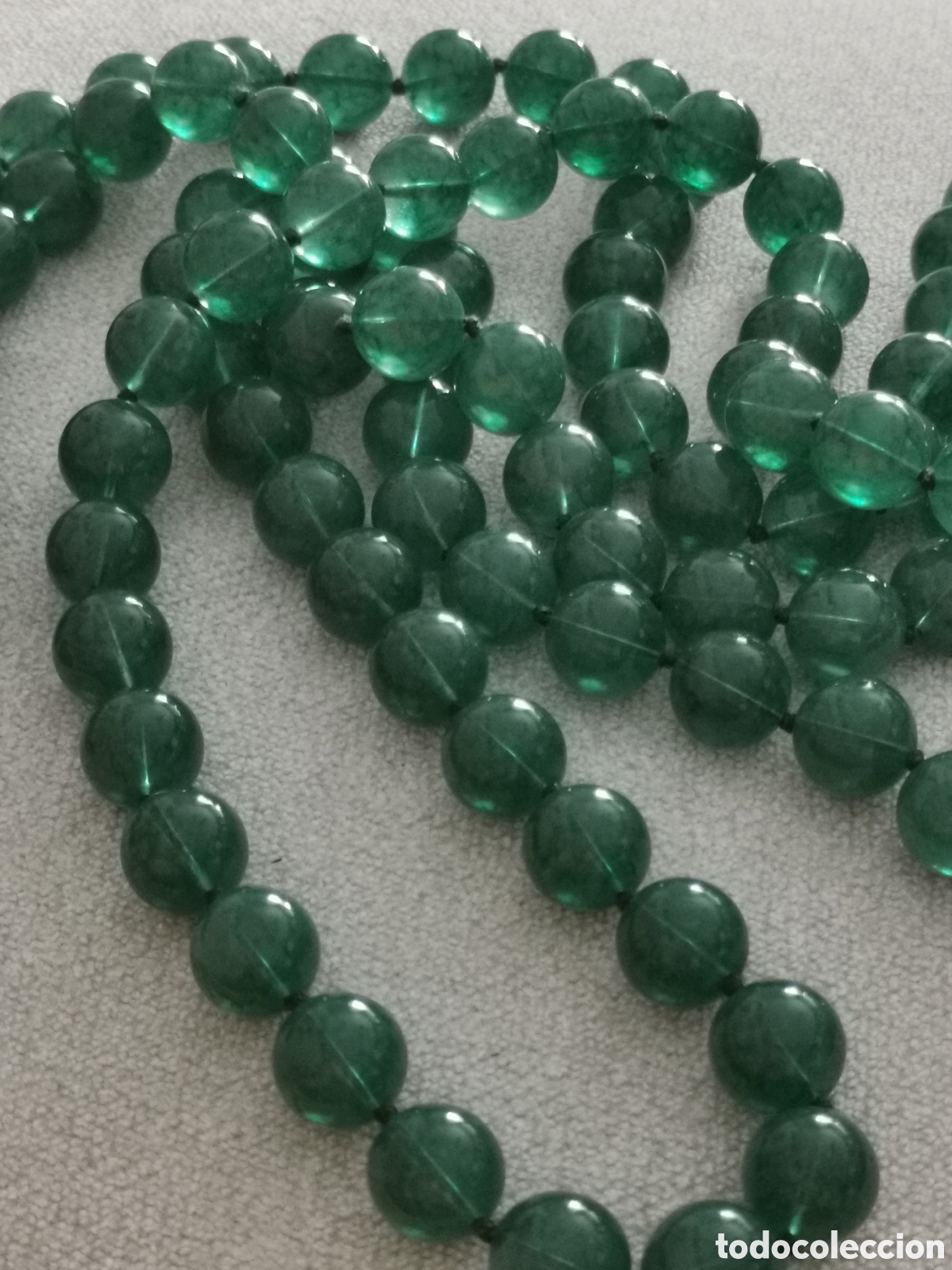 Joyeria: Precioso collar de bolas de cristal verde. - Foto 3