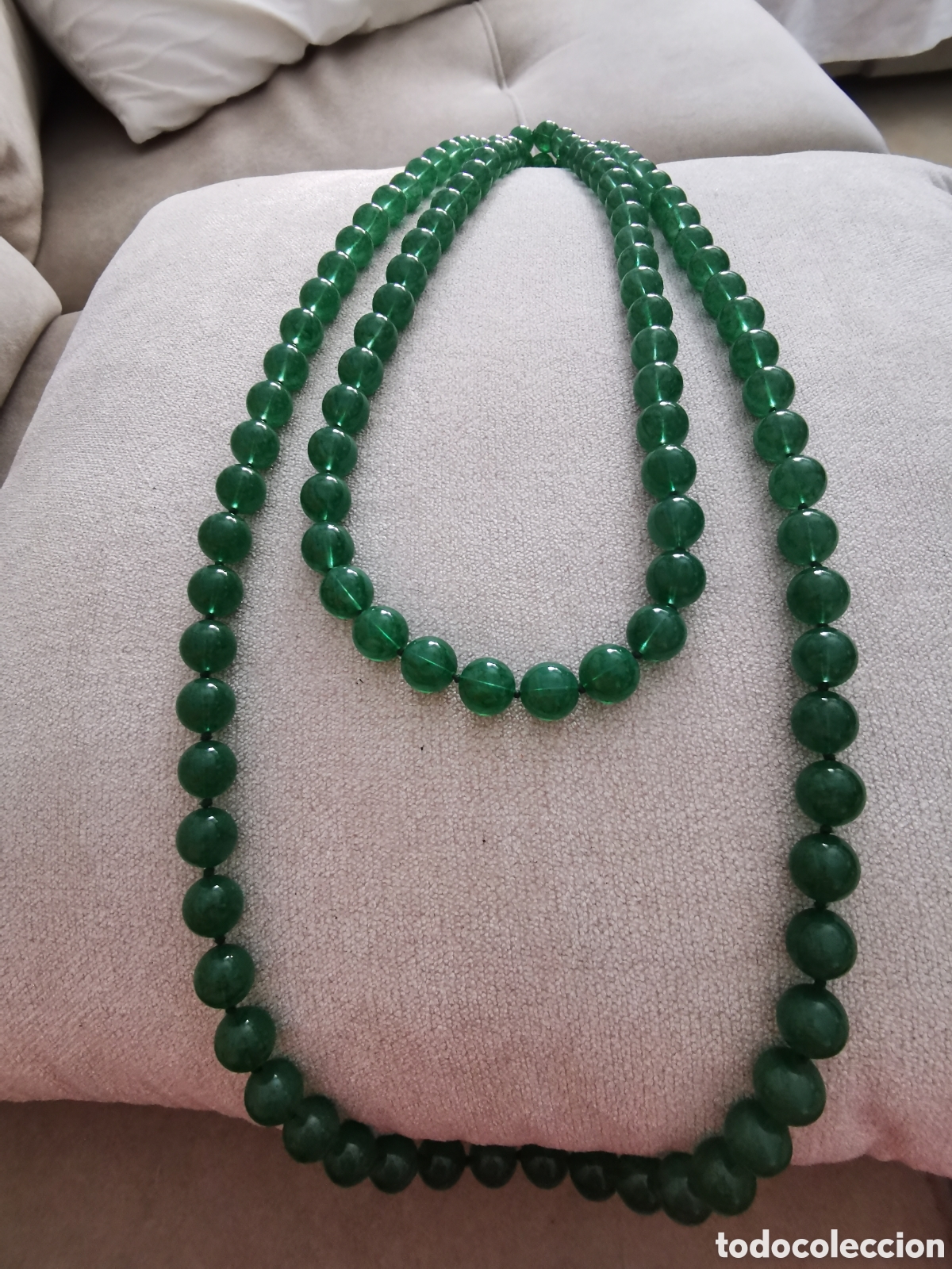 Joyeria: Precioso collar de bolas de cristal verde. - Foto 4