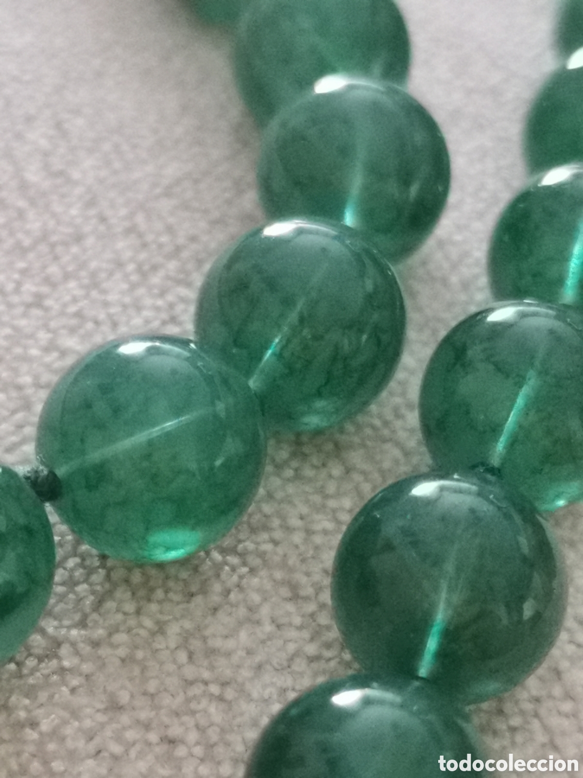 Joyeria: Precioso collar de bolas de cristal verde. - Foto 5