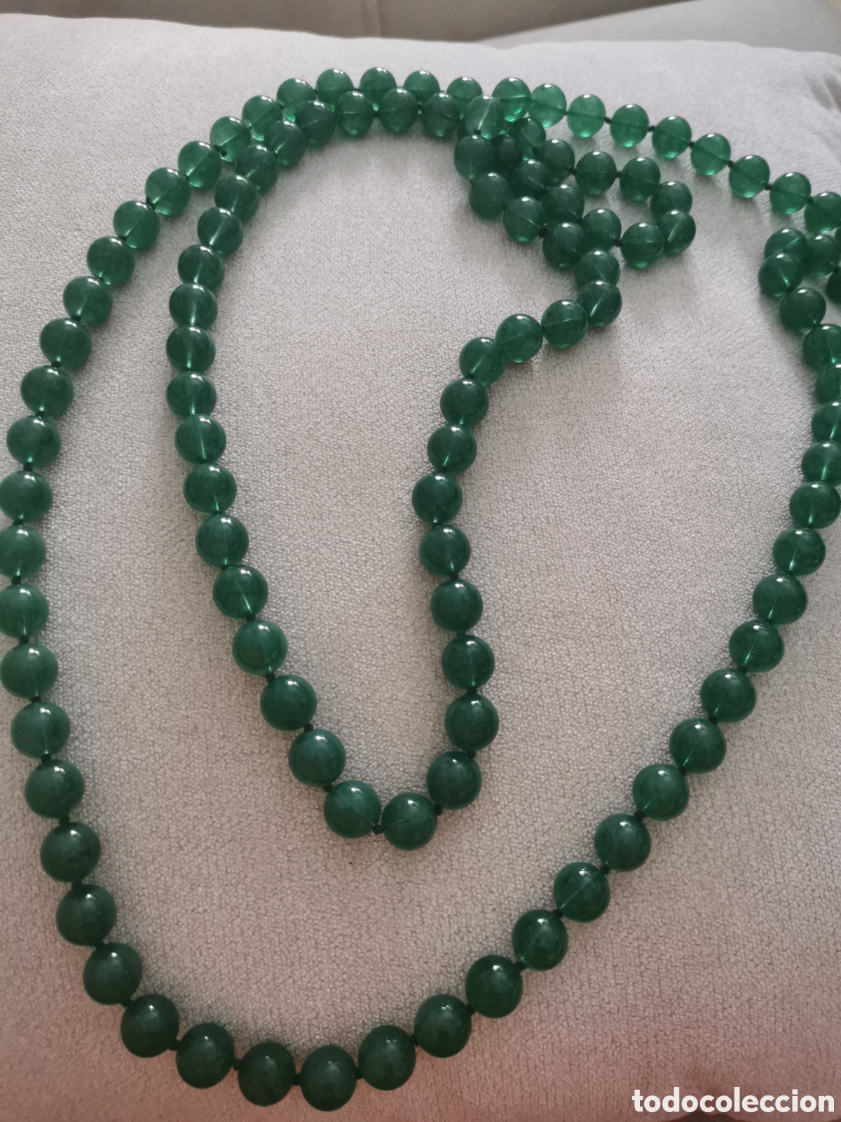 Joyeria: Precioso collar de bolas de cristal verde. - Foto 1