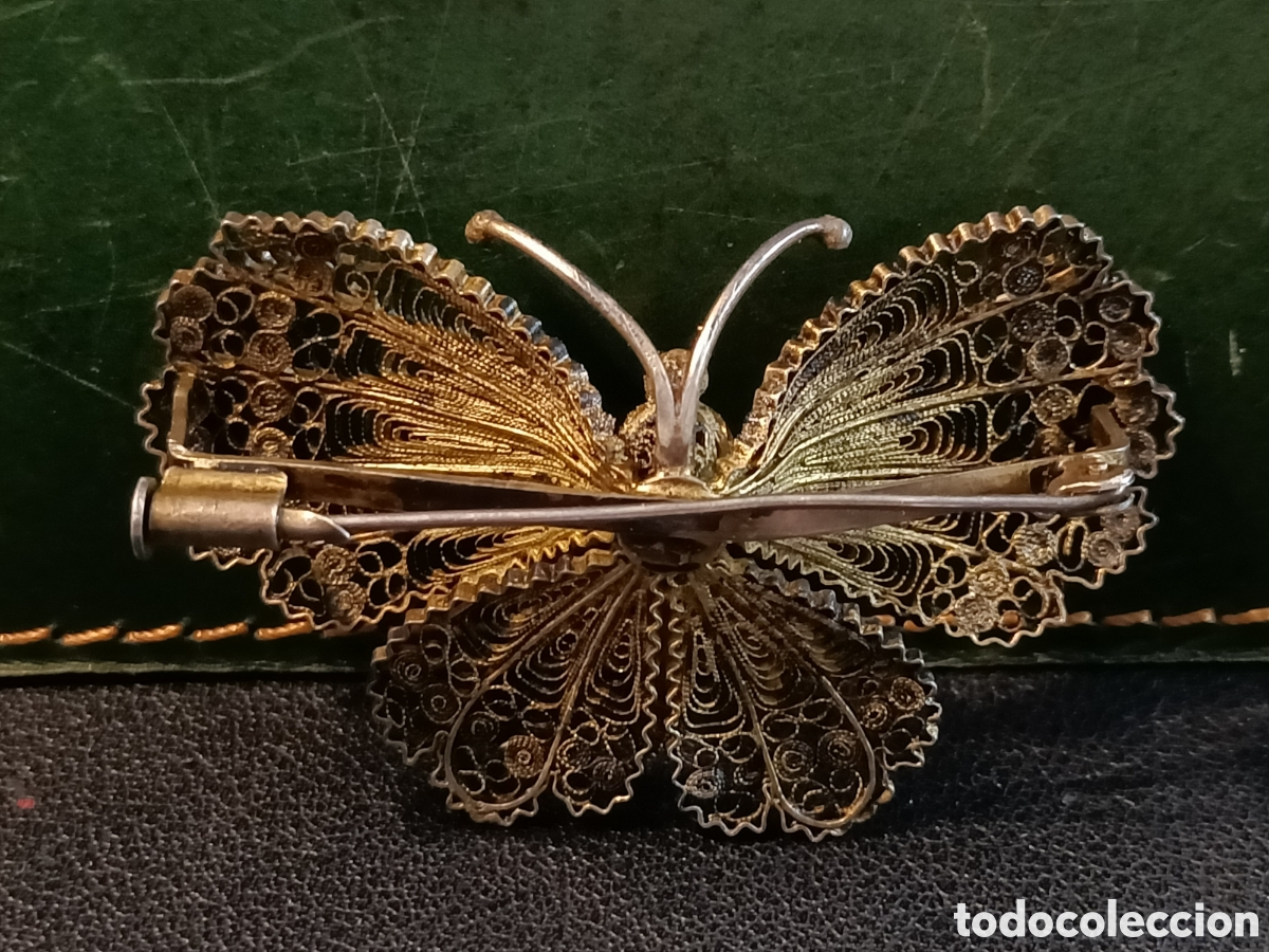 Joyeria: Broche en forma de mariposa, filigrana de plata. - Foto 3