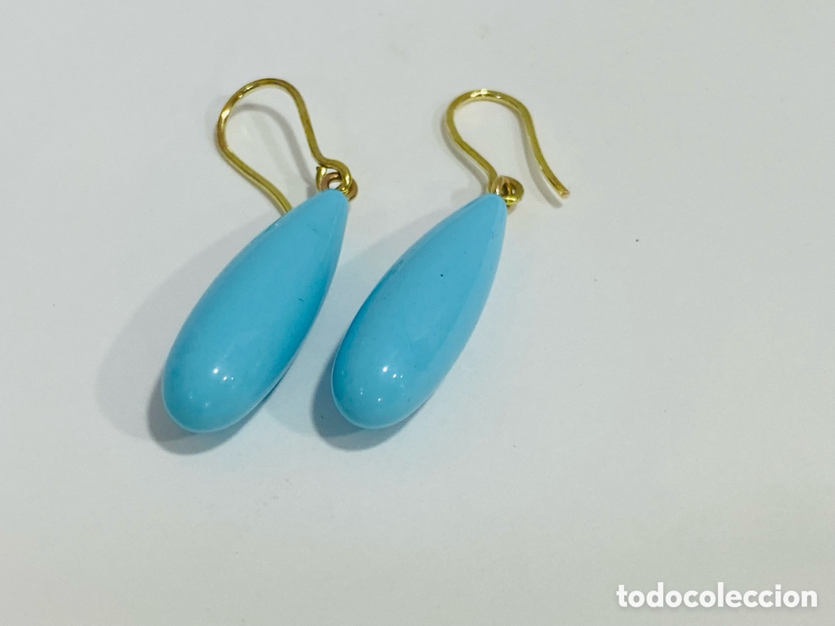 Joyeria: Pendientes de Oro 18K y Turquesa - Foto 5