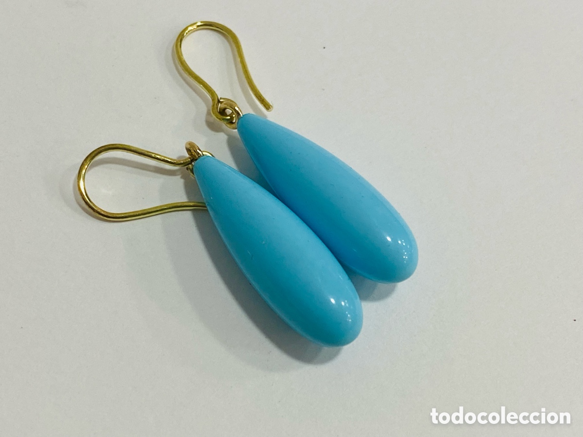 Joyeria: Pendientes de Oro 18K y Turquesa - Foto 6