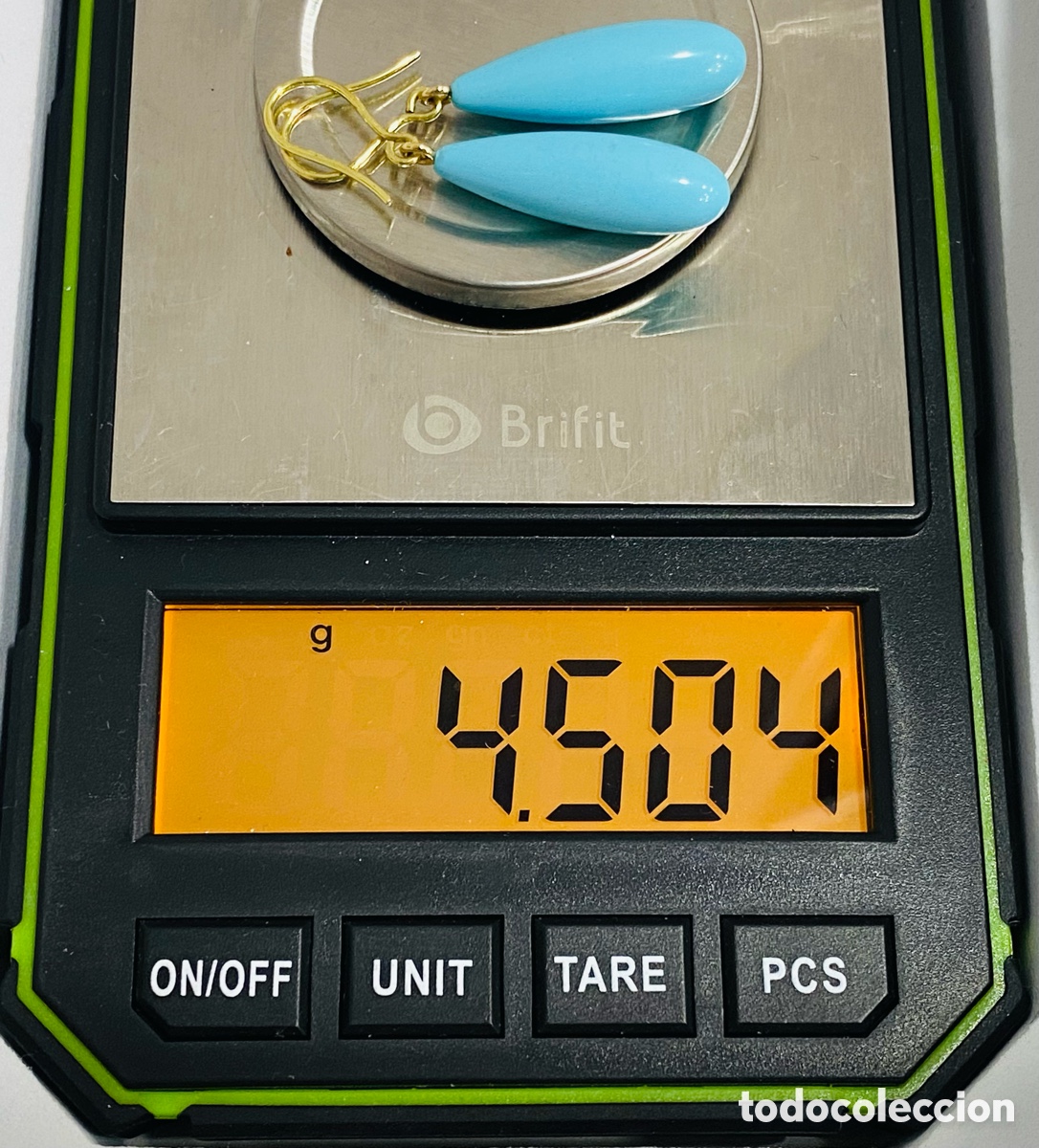Joyeria: Pendientes de Oro 18K y Turquesa - Foto 8