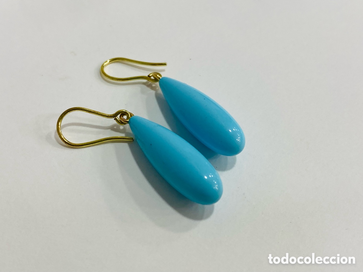 Joyeria: Pendientes de Oro 18K y Turquesa - Foto 9