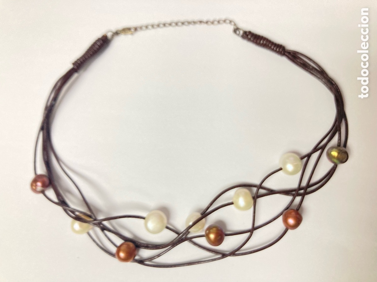 Joyeria: Gargantilla de piel , perlas y plata /COLL09 - Foto 2