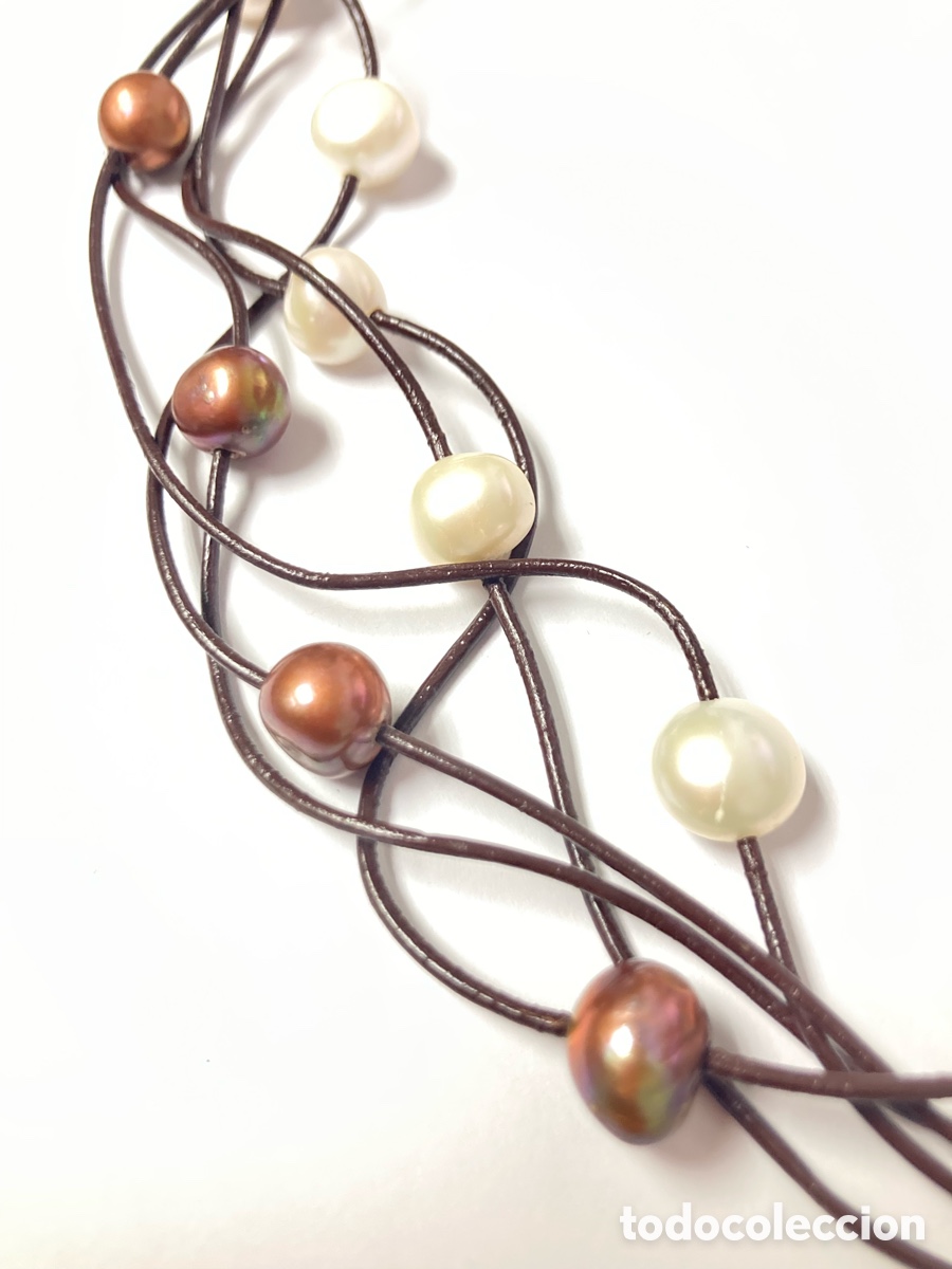 Joyeria: Gargantilla de piel , perlas y plata /COLL09 - Foto 4
