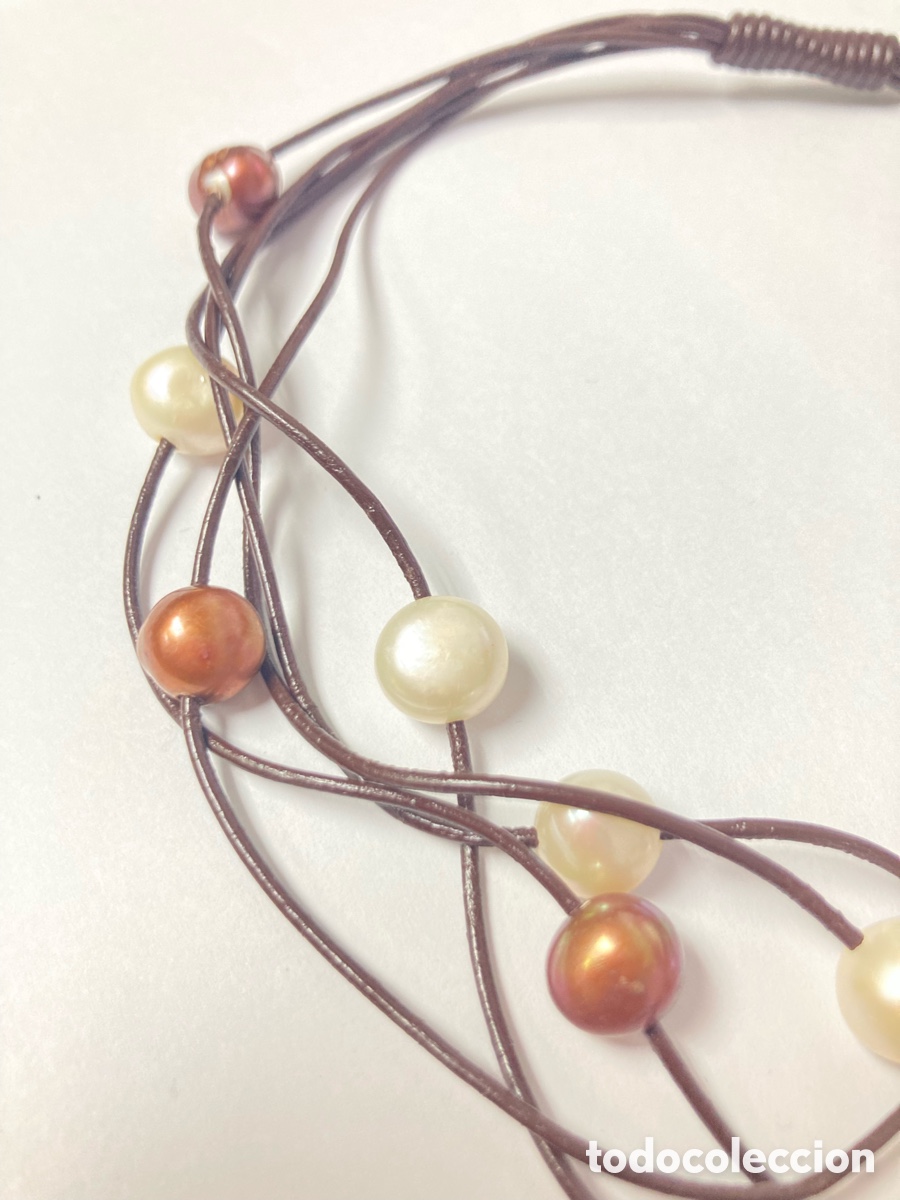 Joyeria: Gargantilla de piel , perlas y plata /COLL09 - Foto 5