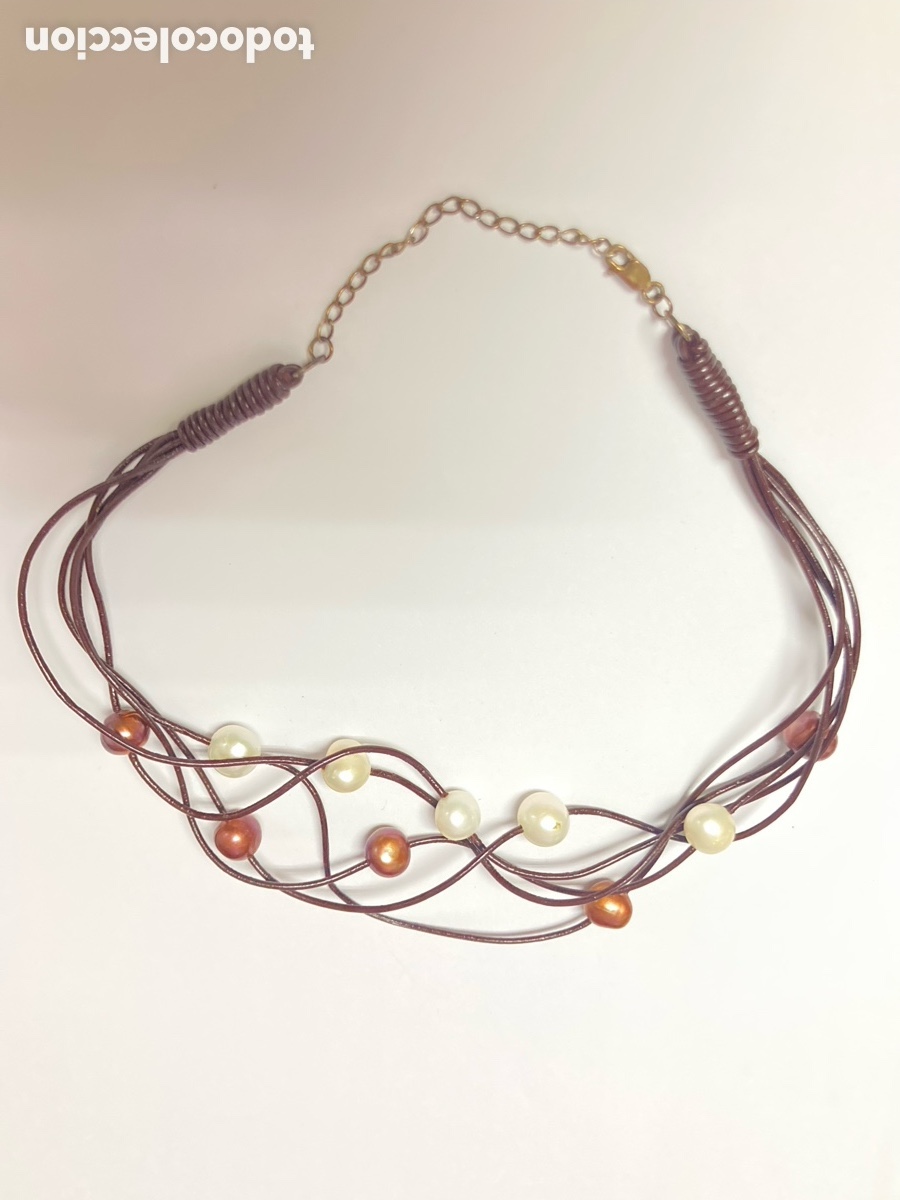 Joyeria: Gargantilla de piel , perlas y plata /COLL09 - Foto 1