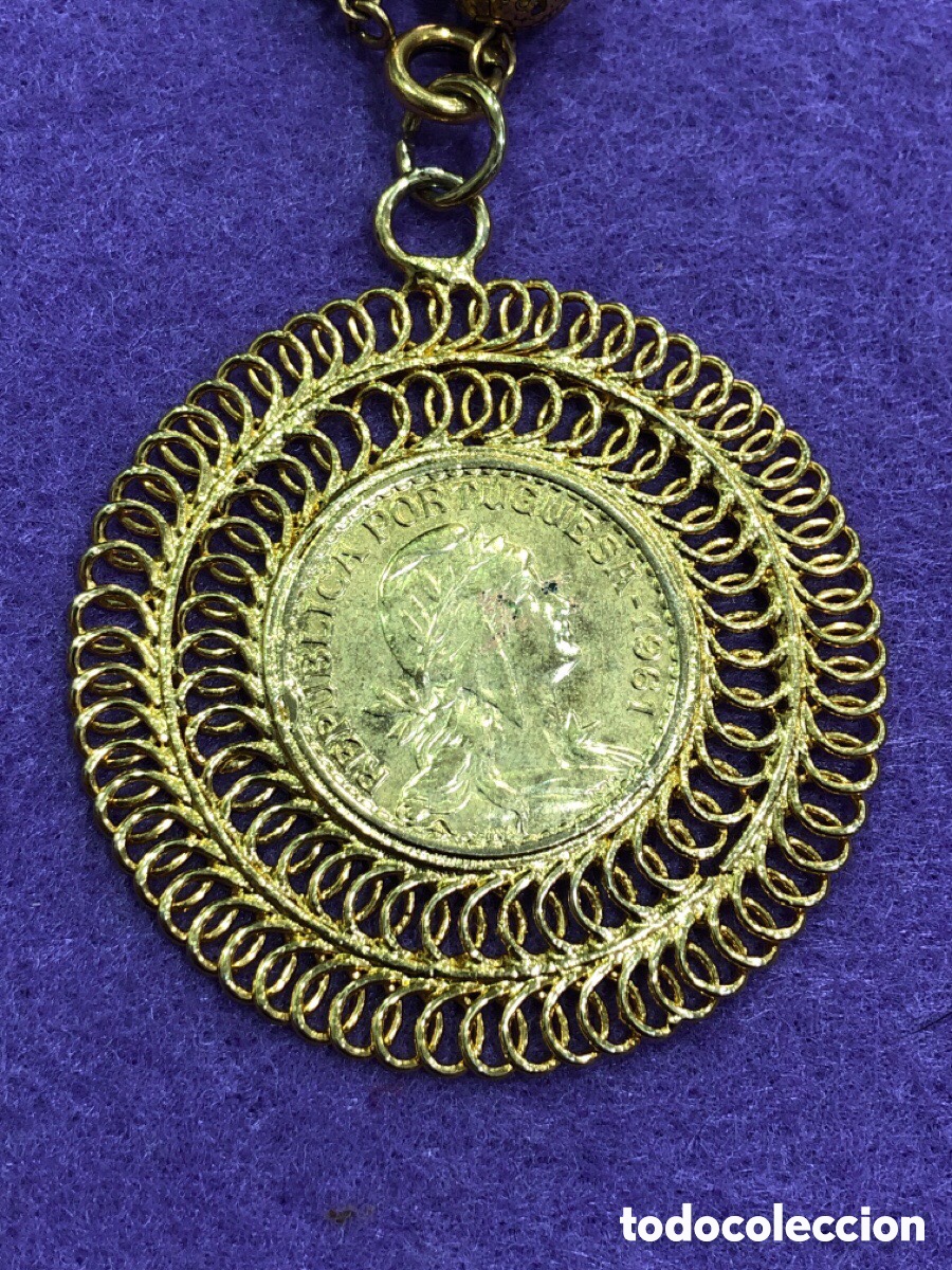 Joyeria: Collar regional con moneda portuguesa (L9) - Foto 2