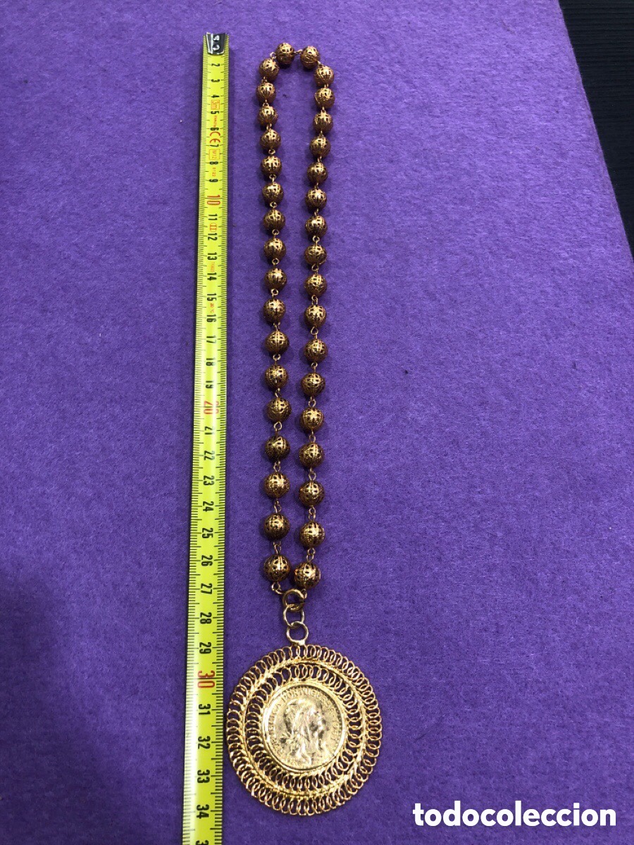 Joyeria: Collar regional con moneda portuguesa (L9) - Foto 5