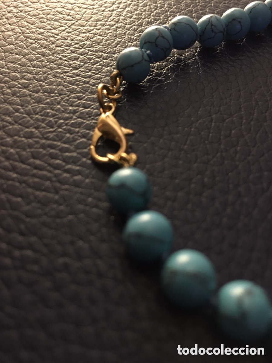Joyeria: Collar de turquesas aut&eacute;nticas y broche de oro - Foto 1
