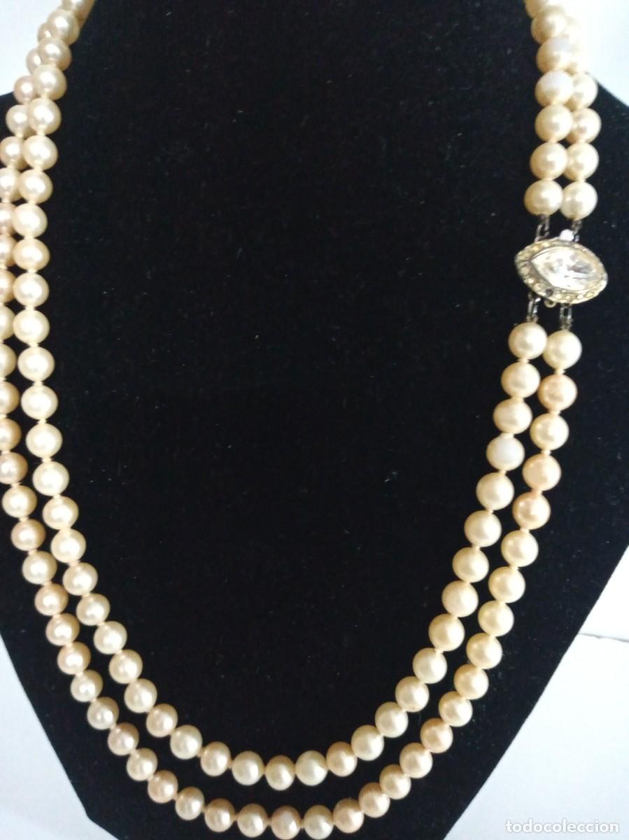 Joyeria: ANTIGUO COLLAR IMITACION DE PERLAS CON CIERRE DE CABUJON - Foto 3