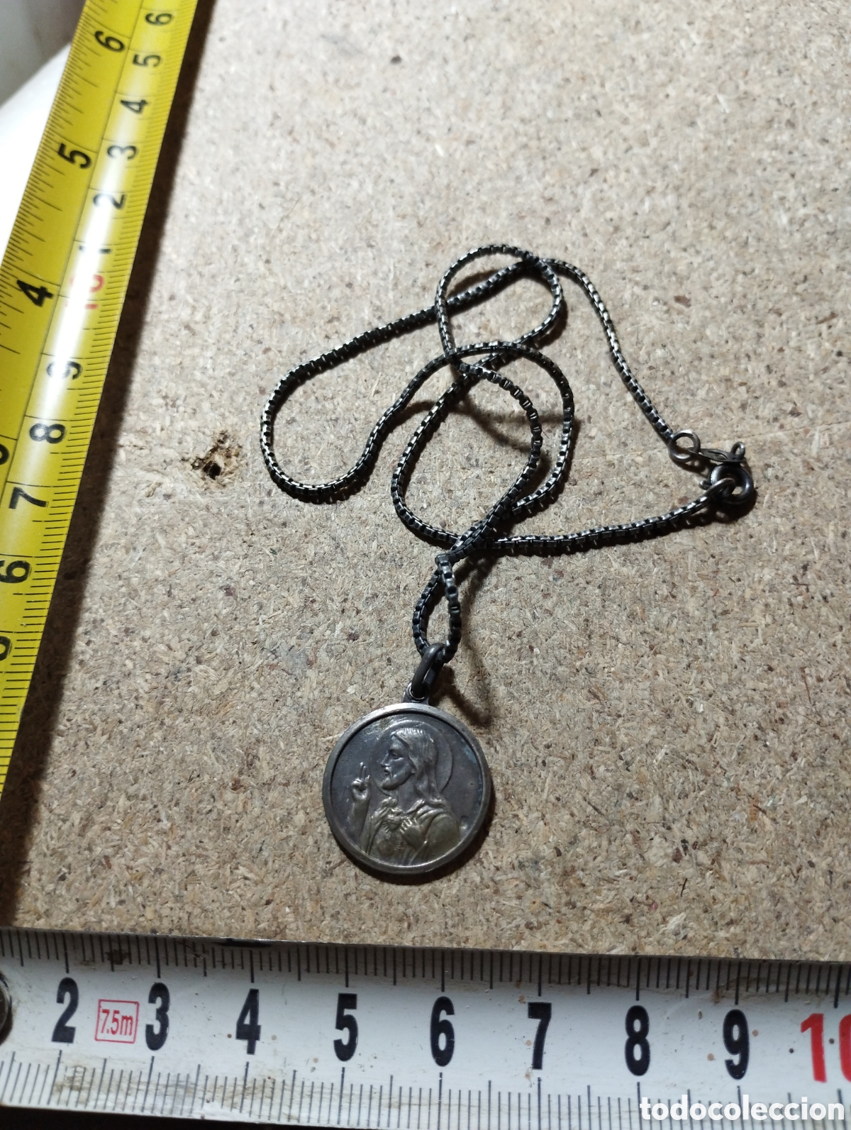Joyeria: Cadena y medalla de plata del Sagrado Coraz&oacute;n - Foto 1