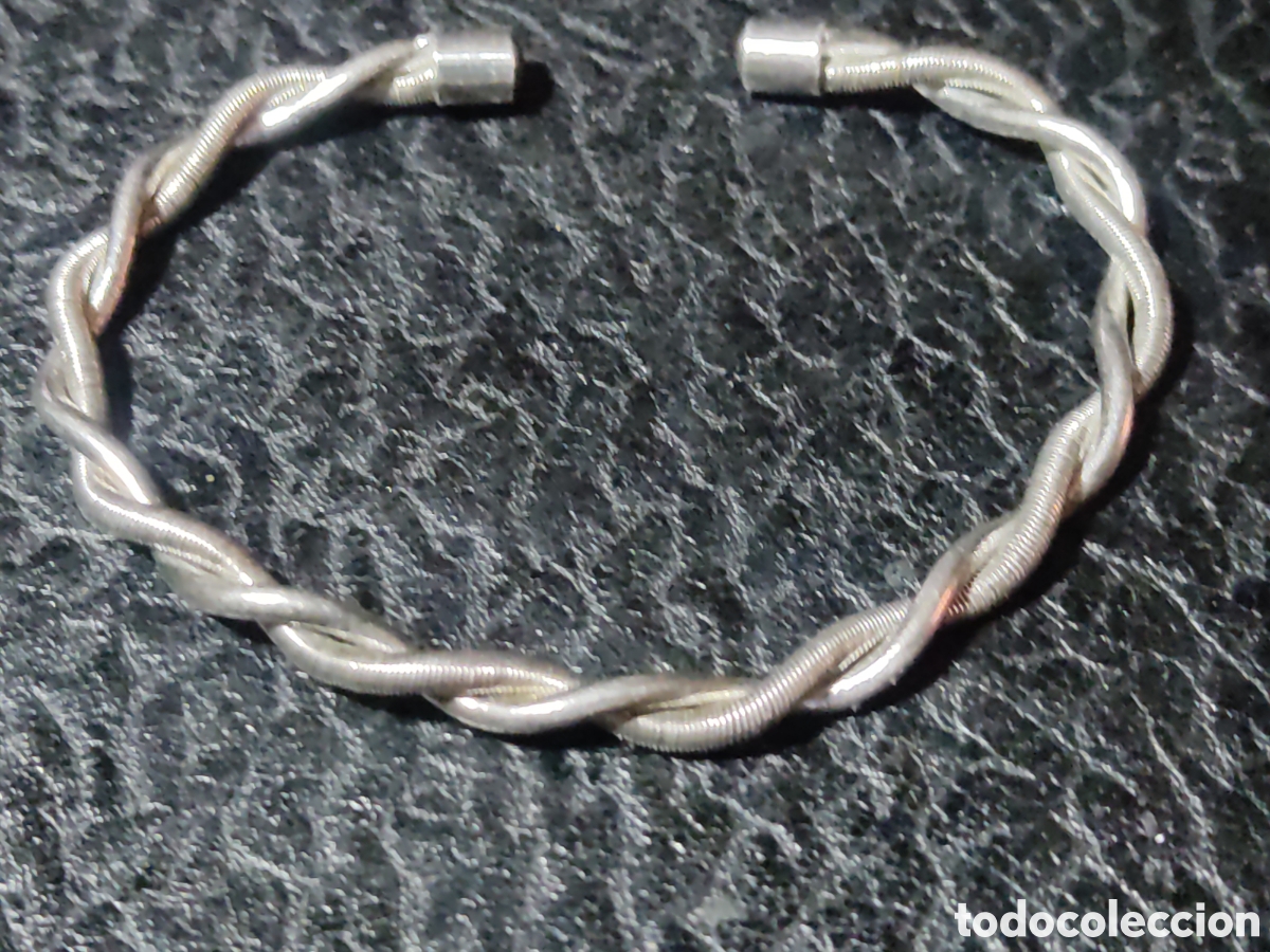 Joyeria: Pulsera trenzada plateada.Vintage. - Foto 1