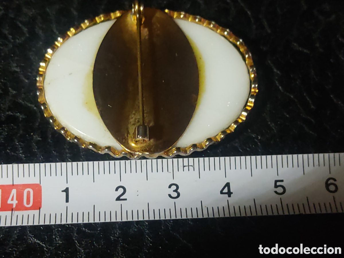 Joyeria: Broche de porcelana dama de &eacute;poca.Vintage. - Foto 3