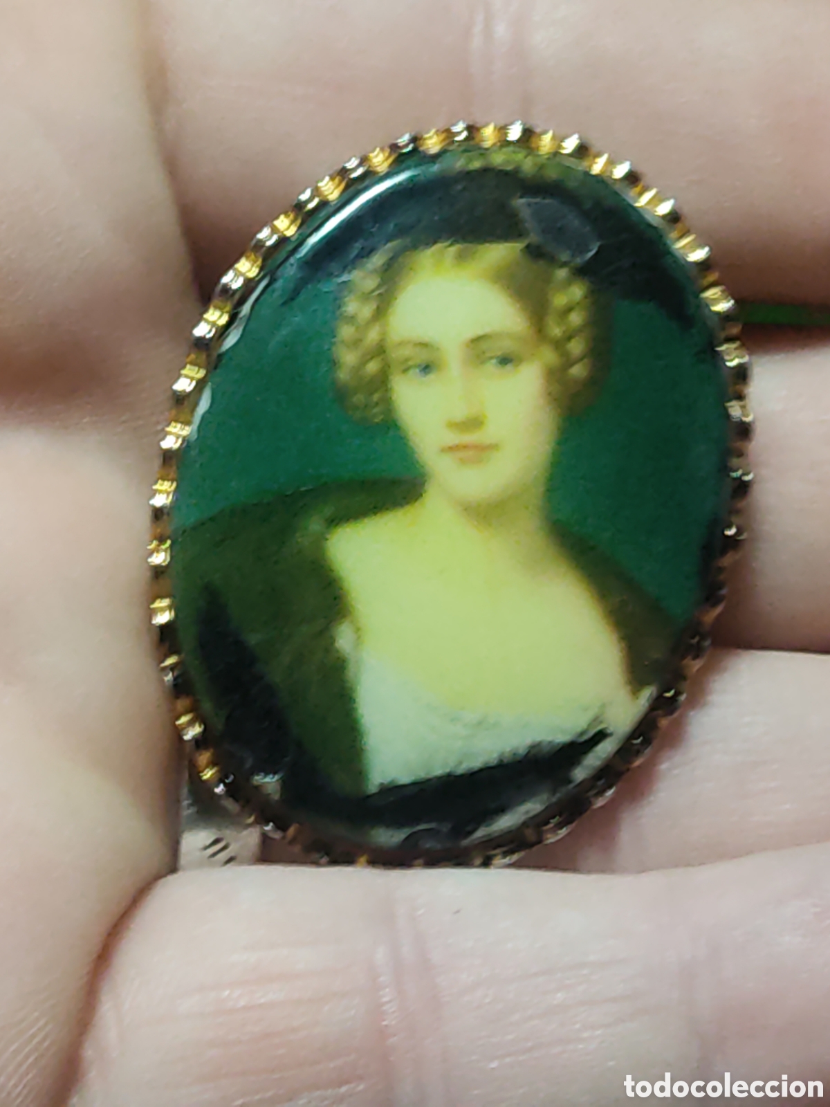 Joyeria: Broche de porcelana dama de &eacute;poca.Vintage. - Foto 5