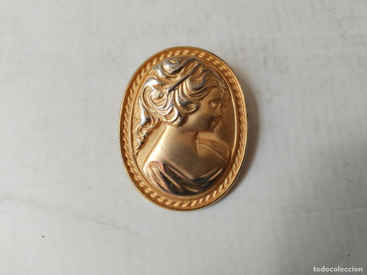 Joyeria: camafeo broche de metal ba&ntilde;ado en oro - Foto 4