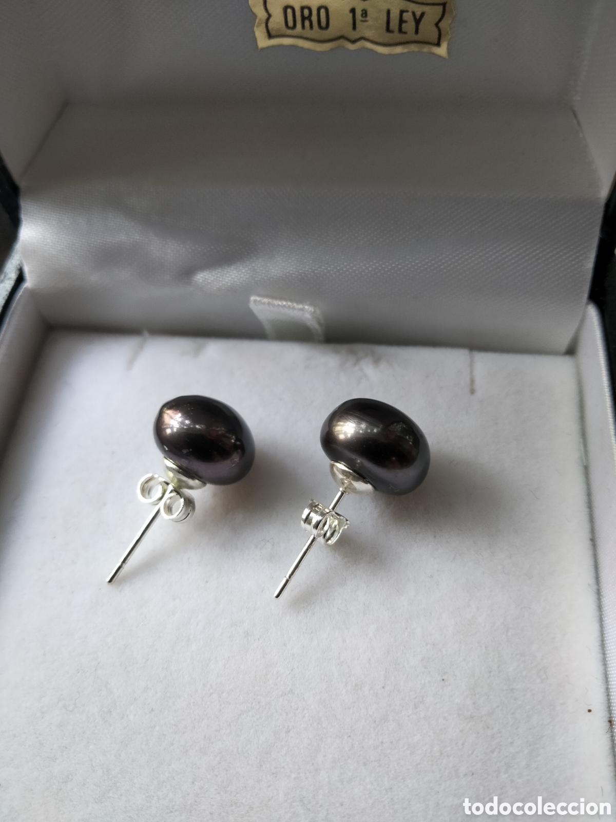Joyeria: PENDIENTES DE BOLA PERLAS GRISES PLATA 925 - Foto 1